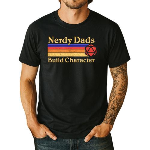 Nerdy Dads Dice For Tabletop RPG New Father Men's Casual T-Shirt - Father's Day Fun