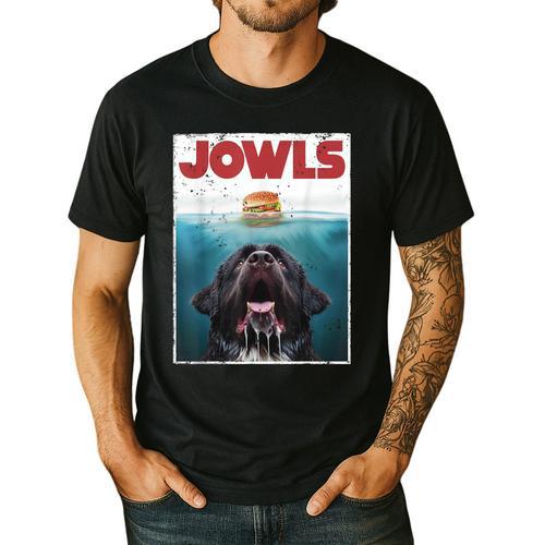 Newfoundland Dog Newfie Lab Jowls Burger Dog Mom Dad Men's Casual T-Shirt - Father's Day Fun