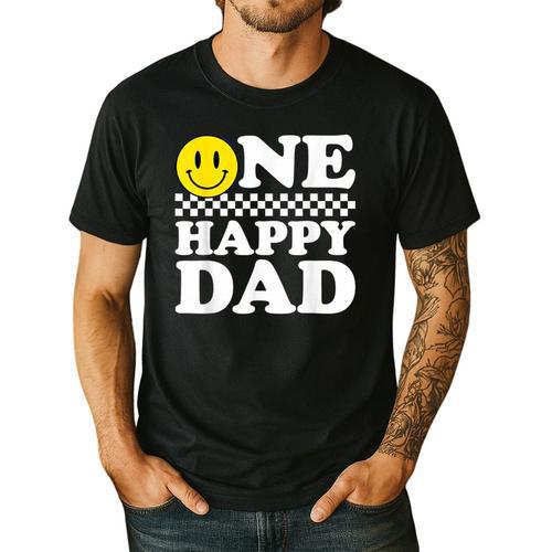 One Happy Dude Dad 1st Birthday Family Matching Men's Casual T-Shirt - Father's Day Fun