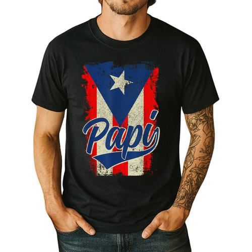 Papi Puerto Rican Dad Puerto Rico Pride Boricua Father's Day Men's Casual T-Shirt - Father's Day Fun