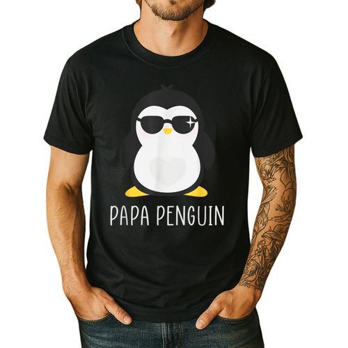 Penguin Papa Father's & Cute Dad Men's Casual T-Shirt - Father's Day Fun