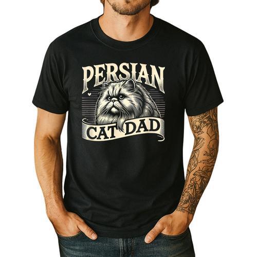 Persian Cat Dad Persian Cats Persian Cat Lover Men's Casual T-Shirt - Father's Day Fun