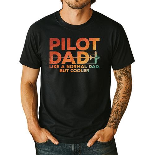 Pilot Dad Art For Men Father Aviation Airplane Pilot Men's Casual T-Shirt - Father's Day Fun