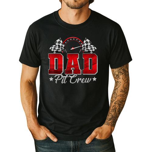 Pit Crew Race Car Racing Dad Family Birthday Party Men's Casual T-Shirt - Father's Day Fun
