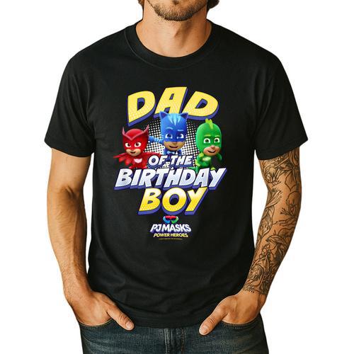 PJ Masks Group Shot Dad Of The Birthday Boy Logo Men's Casual T-Shirt - Father's Day Fun
