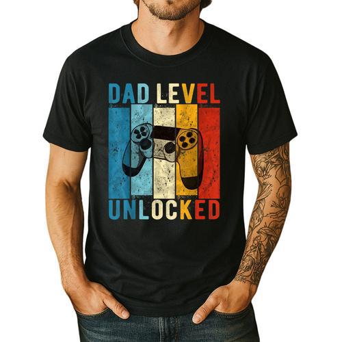Pregnancy Announcement Dad Level Unlocked New Daddy Father Men's Casual T-Shirt - Father's Day Fun