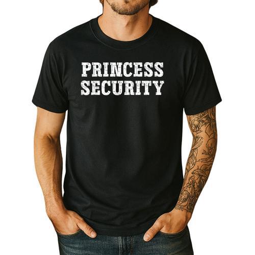Princess Security Matching Boys Dad Mom Vintage Birthday Men's Casual T-Shirt - Father's Day Fun