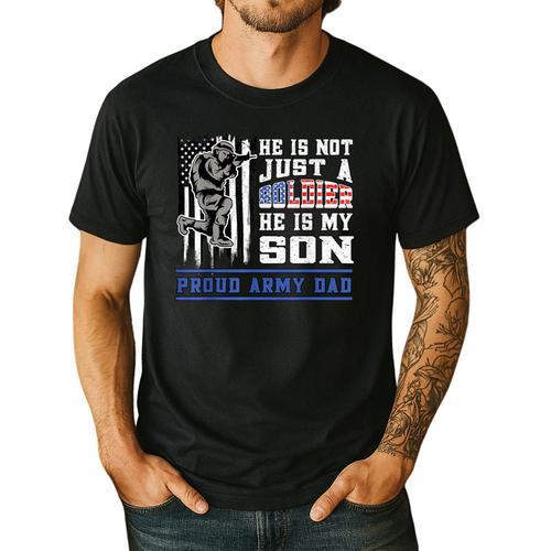 Proud Army Dad Soldier Son Patriotic Veterens Men's Casual T-Shirt - Father's Day Fun
