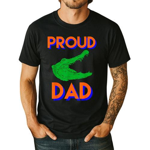 Proud Dad Of A Gator Unique Idea For Fathers Day Men's Casual T-Shirt - Father's Day Fun