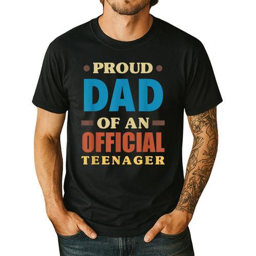 Proud Dad Of An Official Teenager 13th Birthday Family Men's Casual T-Shirt - Father's Day Fun