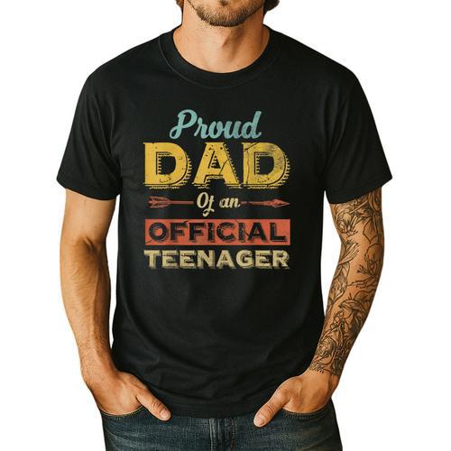 Proud Dad Of An Official Teenager 13th Birthday Son Daughter Men's Casual T-Shirt - Father's Day Fun