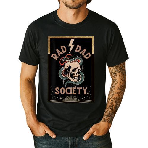 Rad Dad Society Cool Dad Club Dad Life Tee Fathers Day Men's Casual T-Shirt - Father's Day Fun