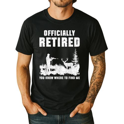 Retirement 2025 Retire Deer Hunting Retired For Dad Men's Casual T-Shirt - Father's Day Fun