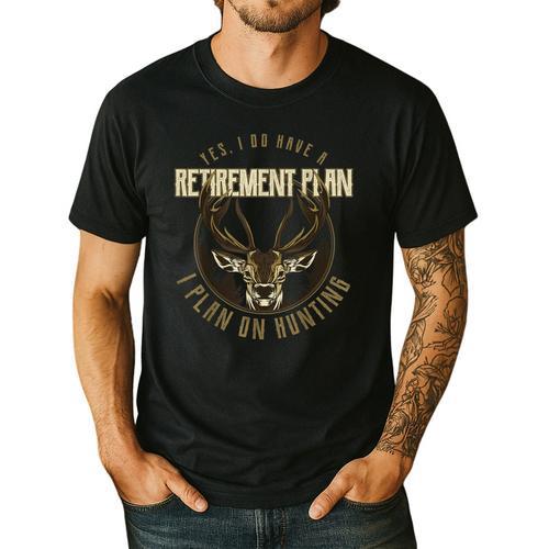 Retirement Grandpa Hunting Deer Elk Retired Hunter Dad Men's Casual T-Shirt - Father's Day Fun