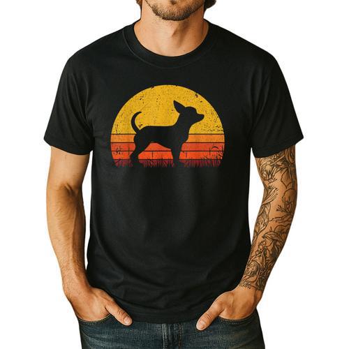 Retro Chihuahua Men Women Dog Mom Dad Chihuahua Men's Casual T-Shirt - Father's Day Fun