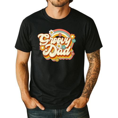 Retro Groovy Dad Family Birthday 60s 70s Hippie Costume Men's Casual T-Shirt - Father's Day Fun