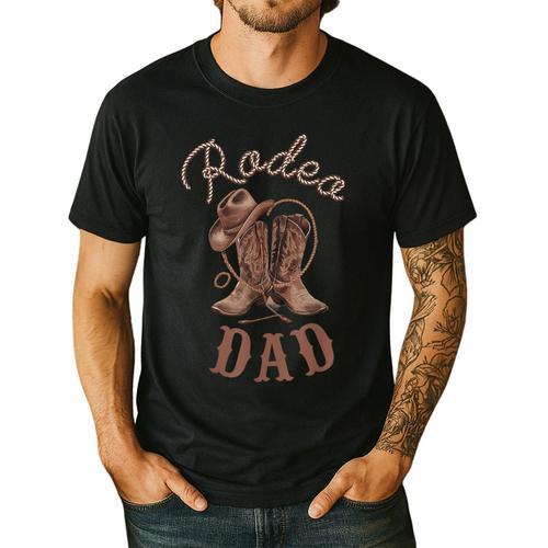 Rodeo Dad Western Cowboy Birthday Boy Family Matching Party Men's Casual T-Shirt - Father's Day Fun