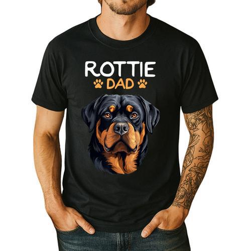 Rottie Dad Rottweiler Dog Men's Casual T-Shirt - Father's Day Fun