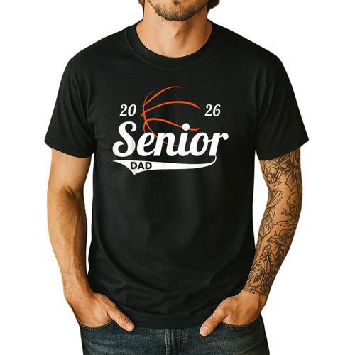Senior Basketball Dad Class Of 2026 Graduation Graduate Men's Casual T-Shirt - Father's Day Fun