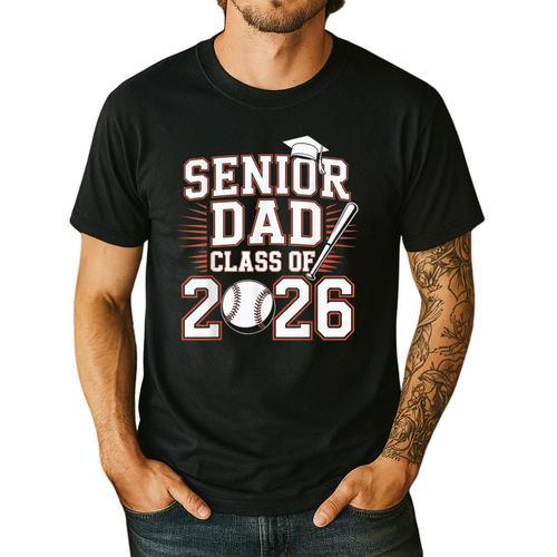 Senior Dad Class Of 2026 Graduate Baseball 2026 Graduation Men's Casual T-Shirt - Father's Day Fun
