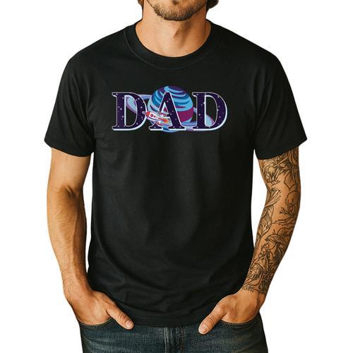 Space Dad Family Matching Mom Space Birthday Theme Party Men's Casual T-Shirt - Father's Day Fun
