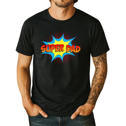 Super Dad Family Matching Superhero Comics Set Fathers Day Men's Casual T-Shirt - Father's Day Fun