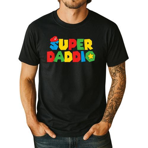 Super Gamer Dad Unleashed Celebrating Fatherly Powers Men's Casual T-Shirt - Father's Day Fun
