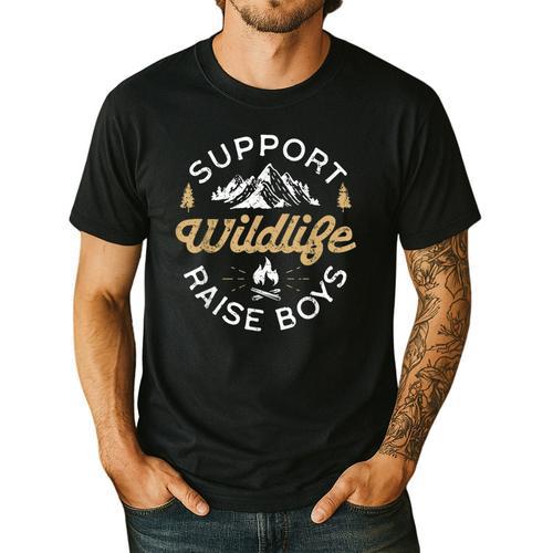 Support Wildlife Raise Boys Parent Mom & Dad Men's Casual T-Shirt - Father's Day Fun