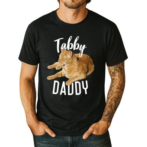 Tabby Daddy Cat Lover Saying Graphic Men's Casual T-Shirt - Father's Day Fun