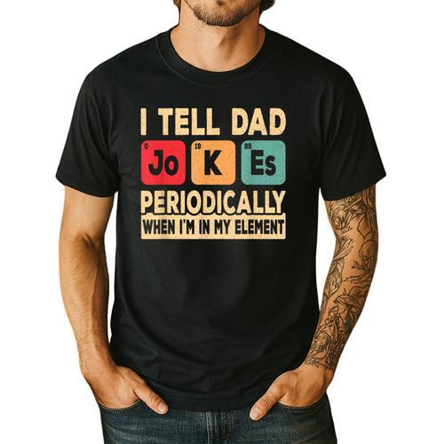 I Tell Dad Jokes Periodically Retro Papa Fathers Day Men Men's Casual T-Shirt - Father's Day Fun