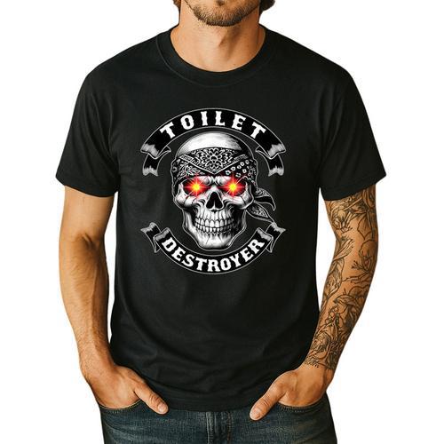 Toilet Destroyer Poop Jokes Dad Humor Poop Diarrhea Men's Casual T-Shirt - Father's Day Fun
