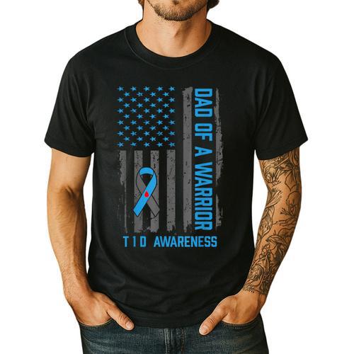 Type 1 Diabetes Awareness T1D Dad Of Warrior Type 1 Diabetic Men's Casual T-Shirt - Father's Day Fun