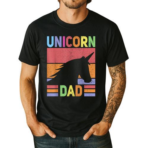 Unicorn Birthday Outfit Dad Unicorn Costume Bday Dad Unicorn Men's Casual T-Shirt - Father's Day Fun