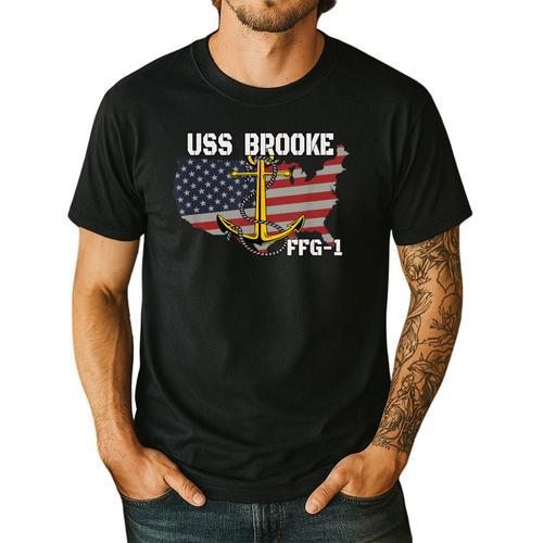 USS Brooke FFG-1 Frigate Veterans Day Son Father Grandpa Dad Men's Casual T-Shirt - Father's Day Fun