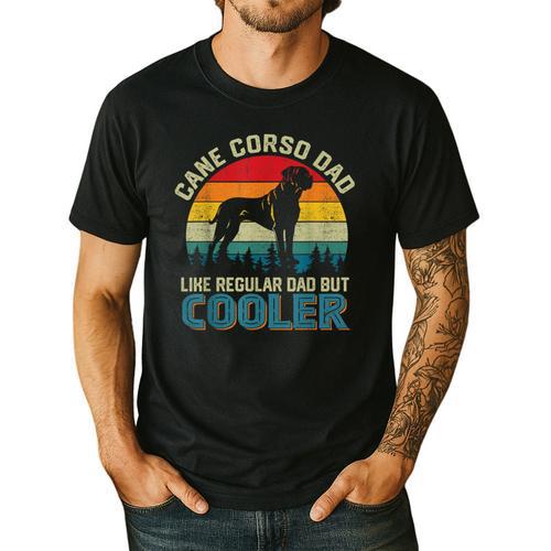 Vintage Cane Corso Dad Like Regular Dad But Cooler Men's Casual T-Shirt - Father's Day Fun