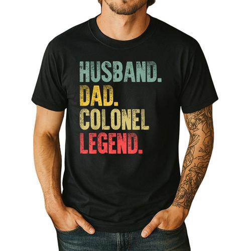 Vintage Husband Dad Colonel Legend Retro T-Shirt Men's Casual T-Shirt - Father's Day Fun