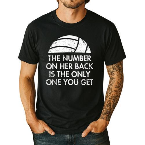 Volleyball Dad MoM Daughter Back Number Men's Casual T-Shirt - Father's Day Fun