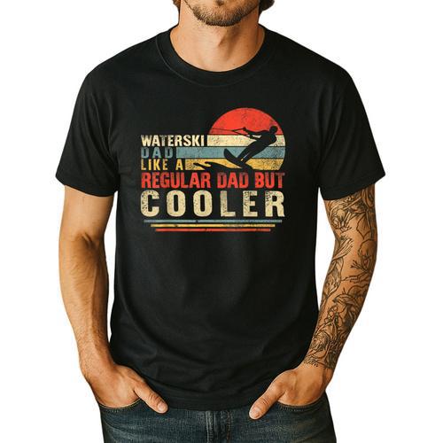 Waterski Dad Fathers Day Ski Lover Dad Water Skiing Rider Men's Casual T-Shirt - Father's Day Fun