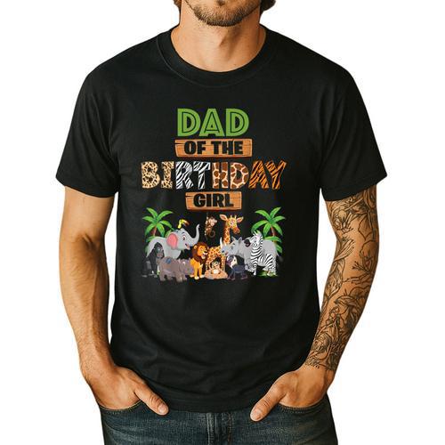 Wild Dad Of The Birthday Girl Zoo Safari Jungle Animal Men's Casual T-Shirt - Father's Day Fun