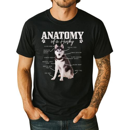 Anatomy Of A Siberian Husky Cute Dog Husky Mom Dad Men's Casual T-Shirt - Father's Day Fun