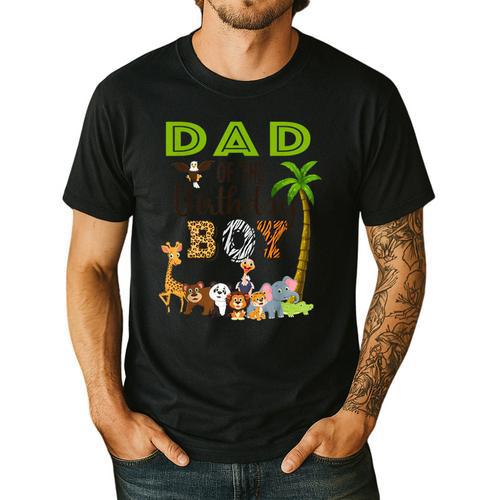 Dad Of The Birthday Boy Wild Zoo Theme Safari Party Men's Casual T-Shirt - Father's Day Fun