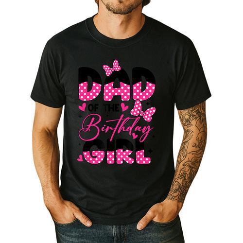 Dad Of The Birthday Girl Pink Family Birthday Girls Party Men's Casual T-Shirt - Father's Day Fun