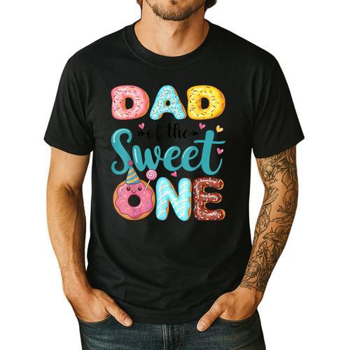 Dad Of The Sweet One 1st Birthday Girl Donut Party Men's Casual T-Shirt - Father's Day Fun