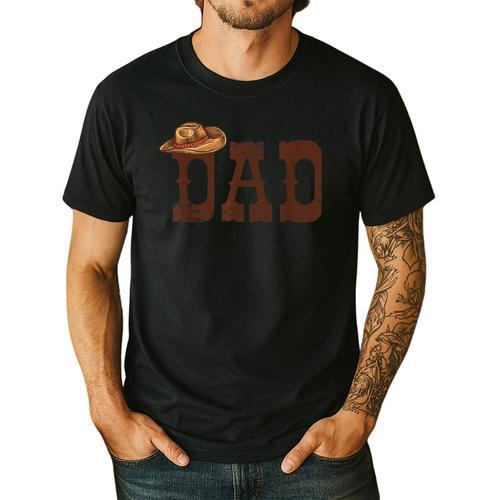Dad Western Family Matching Birthday Cowboy Cowgirl Men's Casual T-Shirt - Father's Day Fun