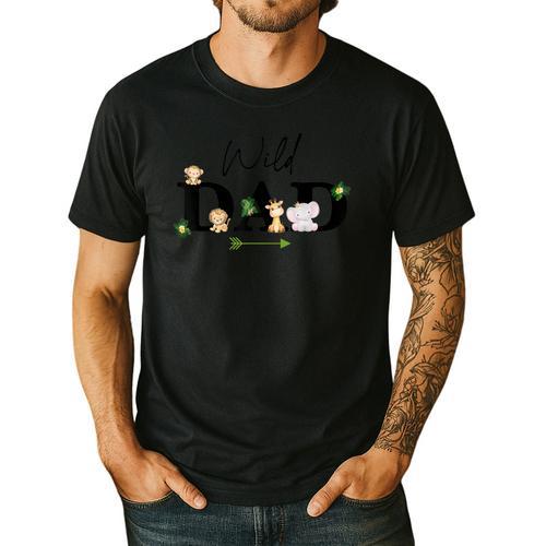 Dad Of The Wild One Zoo Birthday Safari Jungle Animal Men's Casual T-Shirt - Father's Day Fun