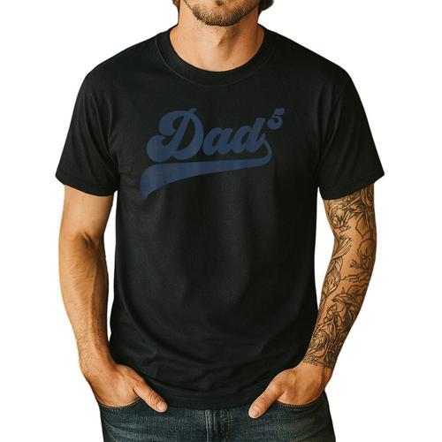 Dad5 Daddy Of 5 Kids Father Of Five Fifth Time Dad Men's Casual T-Shirt - Father's Day Fun