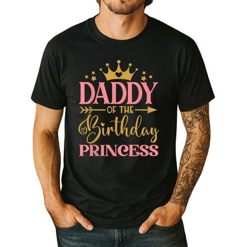 Daddy Of The Birthday For Girl 1st Birthday Princess Girl Men's Casual T-Shirt - Father's Day Fun