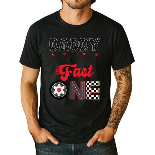 Daddy Of The Fast One Car Racing Dad 1St Birthday Boy Men's Casual T-Shirt - Father's Day Fun