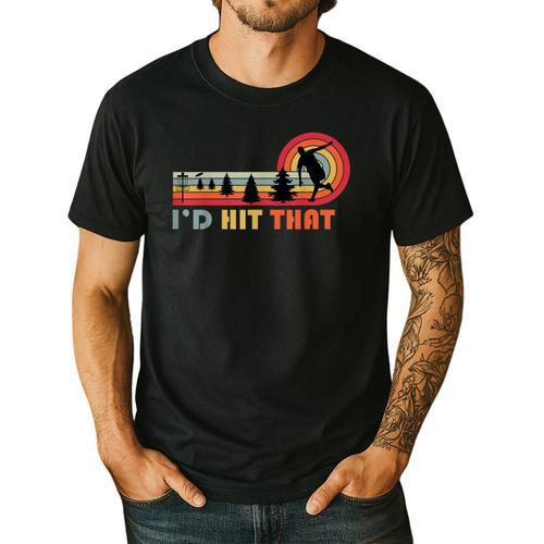 Disc Golf I'd Hit That Frisbee Golfer Retro Men Dad Men's Casual T-Shirt - Father's Day Fun