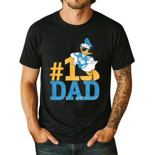 Disney Donald Duck Number One Dad Sunglasses Father's Day Men's Casual T-Shirt - Father's Day Fun